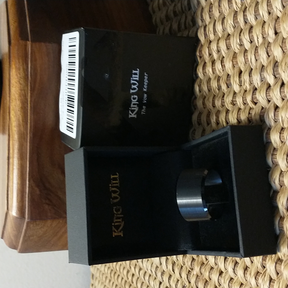 NIB King Will Duo Men's Brushed Tungsten Carbide Ring Polished Finish